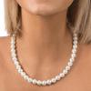imagePAVOI Sterling Silver Round White Simulated Shell Pearl Necklace Strand  Pearl Choker Necklace  Jewelry for Women10mm