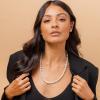 imagePAVOI Sterling Silver Round White Simulated Shell Pearl Necklace Strand  Pearl Choker Necklace  Jewelry for Women8mm