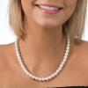 imagePAVOI Sterling Silver Round White Simulated Shell Pearl Necklace Strand  Pearl Choker Necklace  Jewelry for Women8mm