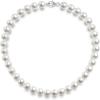 imagePAVOI Sterling Silver Round White Simulated Shell Pearl Necklace Strand  Pearl Choker Necklace  Jewelry for Women8mm
