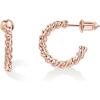 imagePAVOI 14K Gold Plated 25mm Twisted Rope Hoop Earrings for Women  Round Hoops EarringsRose Gold
