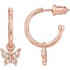 imagePAVOI 14K Gold Plated 925 Sterling Silver Post Huggie With Dangle  Butterfly Evil Eye Hamsa Pearl Hoop Earring For Women  Trendy Dangle Hoop EarringsRose Gold