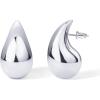imagePAVOI 14K Gold Plated 925 Sterling Silver Post Teardrop Chunky Hoop Earrings  Lightweight Drop Earrings for Women  Designer DupeWhite Gold