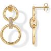 imagePAVOI 14K Gold Plated Chunky Triple Hoop Stud Earrings for Women  Cubic Zirconia Chunky Studs  CZ Drop Dangle EarringsYellow Gold