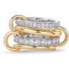 imagePAVOI 14K Gold Plated Interlocked Stackable Rings for Women  Statement Mixed Metals Multi Ring Stack  Cubic Zirconia TwoToned Connected Bands Stacking JewelryTwoToned