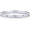 imagePAVOI 14K Gold Plated Love Bangle Bracelets for Women  Waterproof Stainless Steel Cubic Zirconia Hinged Bracelet DupeWhite Gold