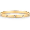 imagePAVOI 14K Gold Plated Love Bangle Bracelets for Women  Waterproof Stainless Steel Cubic Zirconia Hinged Bracelet DupeYellow Gold