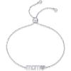 imagePAVOI 14K Gold Plated Mom Bracelet for Women  Dainty Bracelet Gift for Moms with Cubic Zirconia AccentWhite Gold