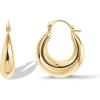imagePAVOI 14K Gold Plated Sterling Silver Posts Oval Chunky Hoop Earrings for Women  Trendy Statement Thick Gold Hoops  Lightweight Dangle EarringsYellow Gold