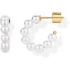 imagePAVOI 14K GoldPlated Classic Pearl Hoop Earrings for Women  Freshwater Pearl Earring PairRound Pearls