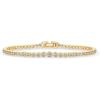 imagePAVOI 14K18K Gold Plated Simulated Diamonds Bezel Set Tennis Bracelets for Women  Cubic Zirconia Stones Trillion Trinity Radiant Cut Round Pear Heart Statement Bride Gold Bracelet Stack  Sizes 6575 InchYellow Gold