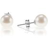 imagePAVOI 18K Gold Plated Sterling Silver Round Stud White Simulated Shell Pearl EarringsWhite Gold