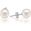 imagePAVOI Handpicked AAA 14K Gold Round White Freshwater Cultured Pearl Earrings  Pearl Earrings for WomenWhite Gold