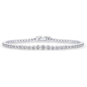 imagePAVOI 14K18K Gold Plated Simulated Diamonds Bezel Set Tennis Bracelets for Women  Cubic Zirconia Stones Trillion Trinity Radiant Cut Round Pear Heart Statement Bride Gold Bracelet Stack  Sizes 6575 InchWhite Gold