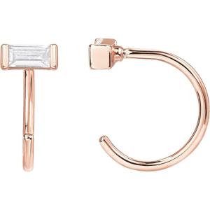 imagePAVOI 925 Sterling Silver Huggie Half Hoop Earrings  Hypoallergenic Minimalist Tiny Cartilage EarringRose Gold