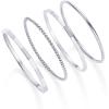 imagePAVOI 14K Gold Plated Four Pieces Thin Rings Set for Women  4 Dainty Stacking Rings Pack  Minimalist Stackable BandsWhite Gold