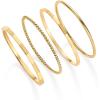 imagePAVOI 14K Gold Plated Four Pieces Thin Rings Set for Women  4 Dainty Stacking Rings Pack  Minimalist Stackable BandsYellow Gold