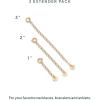 imagePAVOI 14K Gold Plated Necklace Chain Extenders Pack for Women  Set of Three Gold Necklace Extenders Bracelet Extension with Spring Ring Clasp  1 2 3 InchYellow Gold