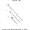 imagePAVOI 14K Gold Plated Necklace Chain Extenders Pack for Women  Set of Three Gold Necklace Extenders Bracelet Extension with Spring Ring Clasp  1 2 3 InchWhite Gold
