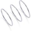 imagePAVOI 14K Gold Plated Stackable Ring Pack for Women  Waterproof Stainless Steel Dainty Layering Thin Rings SetWhite Gold