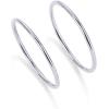 imagePAVOI 14K Gold Plated Stackable Ring Pack for Women  Waterproof Stainless Steel Dainty Layering Thin Rings SetWhite Gold