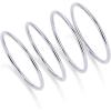 imagePAVOI 14K Gold Plated Stackable Ring Pack for Women  Waterproof Stainless Steel Dainty Layering Thin Rings SetWhite Gold