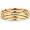 imagePAVOI 14K Gold Plated Stackable Ring Pack for Women  Waterproof Stainless Steel Dainty Layering Thin Rings SetYellow Gold
