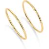 imagePAVOI 14K Gold Plated Stackable Ring Pack for Women  Waterproof Stainless Steel Dainty Layering Thin Rings SetYellow Gold