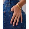imagePAVOI 14K Gold Plated Stackable Ring Pack for Women  Waterproof Stainless Steel Dainty Layering Thin Rings SetYellow Gold