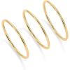 imagePAVOI 14K Gold Plated Stackable Ring Pack for Women  Waterproof Stainless Steel Dainty Layering Thin Rings SetYellow Gold