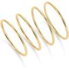 imagePAVOI 14K Gold Plated Stackable Ring Pack for Women  Waterproof Stainless Steel Dainty Layering Thin Rings SetYellow Gold