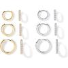 imagePAVOI 18K Gold Plated 925 Sterling Silver Posts 3 Pairs Hoop Earrings Set for Women  Huggie Earring PackCubic Zirconia