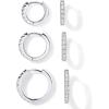 imagePAVOI 18K Gold Plated 925 Sterling Silver Posts 3 Pairs Hoop Earrings Set for Women  Huggie Earring PackCubic Zirconia