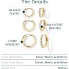 imagePAVOI 18K Gold Plated 925 Sterling Silver Posts 3 Pairs Hoop Earrings Set for Women  Huggie Earring PackCubic Zirconia