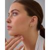imagePAVOI 18K Gold Plated 925 Sterling Silver Posts 3 Pairs Hoop Earrings Set for Women  Huggie Earring PackPlain