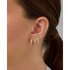 imagePAVOI 18K Gold Plated 925 Sterling Silver Posts 3 Pairs Hoop Earrings Set for Women  Huggie Earring PackPlain