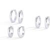 imagePAVOI 18K Gold Plated 925 Sterling Silver Posts 3 Pairs Hoop Earrings Set for Women  Huggie Earring PackPlain