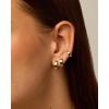 imagePAVOI 18K Gold Plated Sterling Silver Posts Small Hoop Earrings for Women  Trendy Geometric Plain Chunky Huggie Earscape Piercing Pack  Everyday Gold Hoop Earrings Set4Piece Set