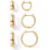 imagePAVOI 18K Gold Plated Sterling Silver Posts Small Hoop Earrings for Women  Trendy Geometric Plain Chunky Huggie Earscape Piercing Pack  Everyday Gold Hoop Earrings SetWide