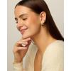 imagePAVOI 18K Gold Plated Sterling Silver Posts Small Hoop Earrings for Women  Trendy Geometric Plain Chunky Huggie Earscape Piercing Pack  Everyday Gold Hoop Earrings SetWide