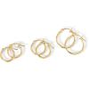 imagePAVOI 18K Gold Plated Sterling Silver Posts Small Hoop Earrings for Women  Trendy Geometric Plain Chunky Huggie Earscape Piercing Pack  Everyday Gold Hoop Earrings SetThin Hoops