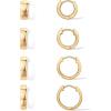 imagePAVOI 18K Gold Plated Sterling Silver Posts Small Hoop Earrings for Women  Trendy Geometric Plain Chunky Huggie Earscape Piercing Pack  Everyday Gold Hoop Earrings Set4Piece Set
