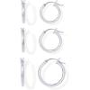 imagePAVOI 18K Gold Plated Sterling Silver Posts Small Hoop Earrings for Women  Trendy Geometric Plain Chunky Huggie Earscape Piercing Pack  Everyday Gold Hoop Earrings SetThin Hoops