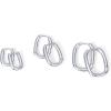 imagePAVOI 18K Gold Plated Sterling Silver Posts Small Hoop Earrings for Women  Trendy Geometric Plain Chunky Huggie Earscape Piercing Pack  Everyday Gold Hoop Earrings SetRectangle