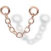 imagePAVOI 14K Gold Earrings Connector Chain for Women Convertible Dangle Chain for Double Piercings15mm Rose