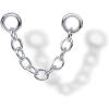imagePAVOI 14K Gold Earrings Connector Chain for Women Convertible Dangle Chain for Double Piercings15mm White