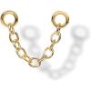 imagePAVOI 14K Gold Earrings Connector Chain for Women Convertible Dangle Chain for Double Piercings15mm Yellow