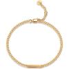 imagePAVOI 14K Gold Plated Lightweight Chain Bracelet  Curb Link and Cable Chain Bracelets for WomenYellow Gold