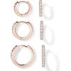 imagePAVOI 18K Gold Plated 925 Sterling Silver Posts 3 Pairs Hoop Earrings Set for Women  Huggie Earring PackCubic Zirconia