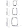 imagePAVOI 18K Gold Plated Sterling Silver Posts Small Hoop Earrings for Women  Trendy Geometric Plain Chunky Huggie Earscape Piercing Pack  Everyday Gold Hoop Earrings SetRectangle